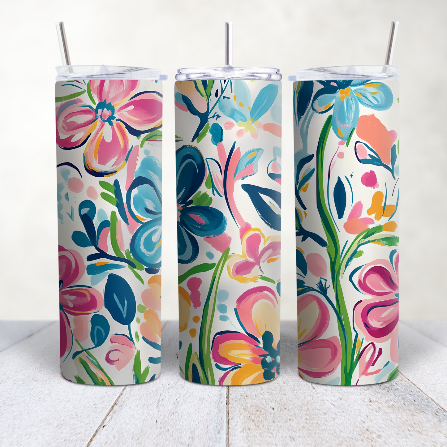 Flores primaveral Sublimation Transfer Tumbler 20oz