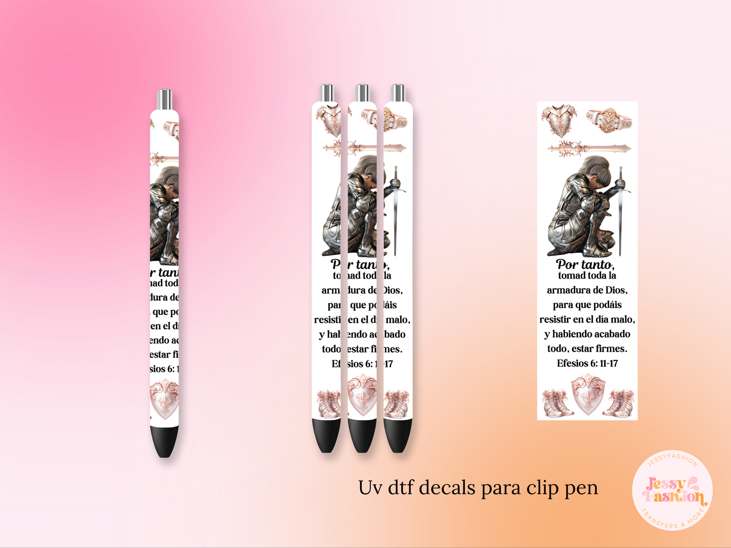 Mujer Armadura UV DTF Decal Bolígrafo