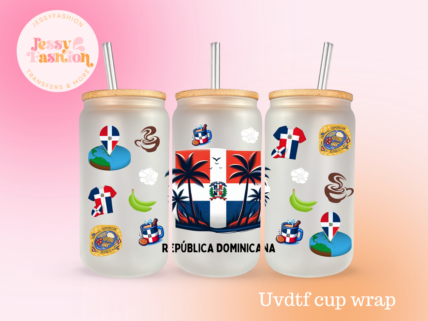 República Dominicana UV DTF CUP WRAP