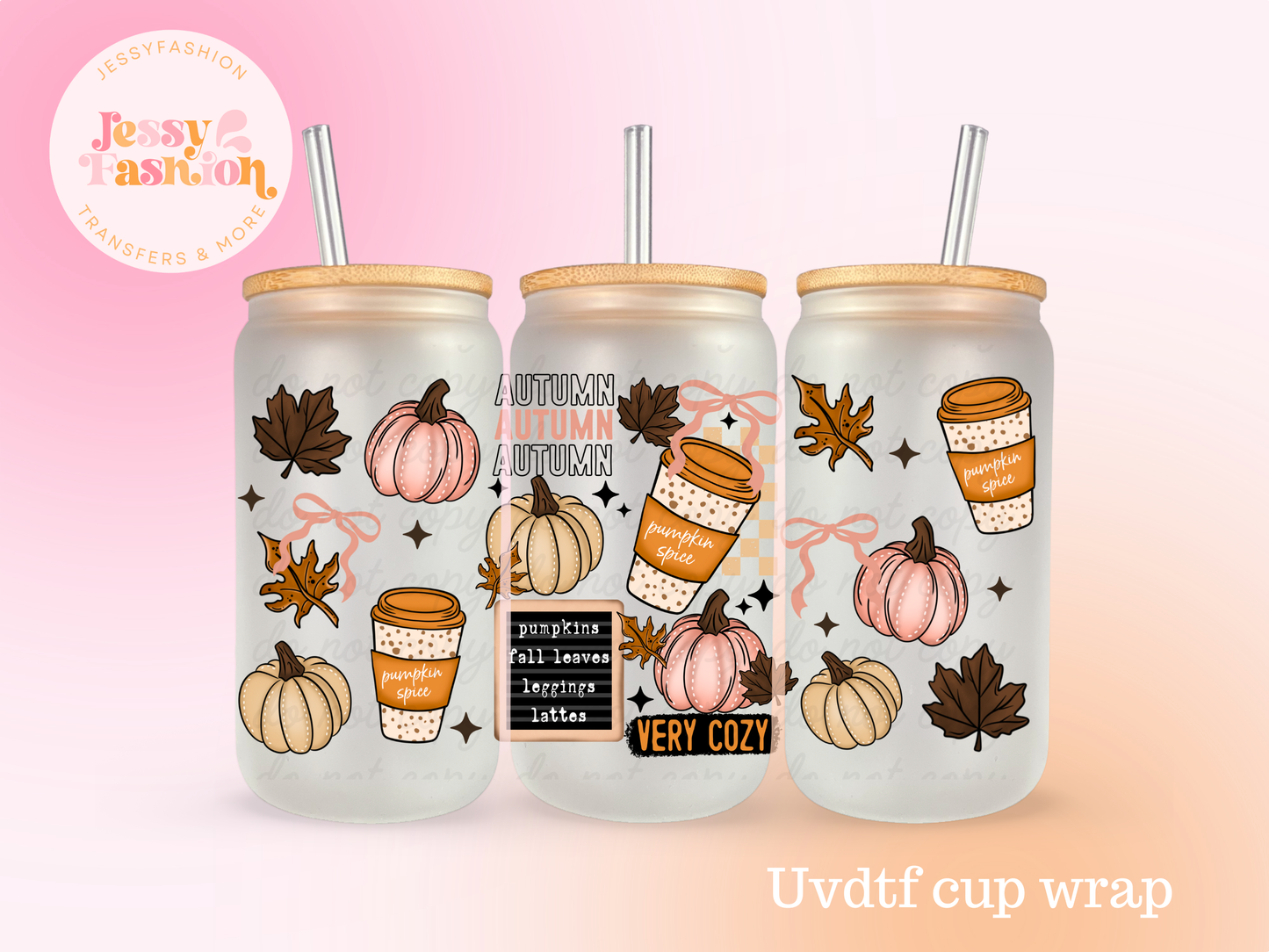 Autumn Very Cozy UV DTF CUP WRAP