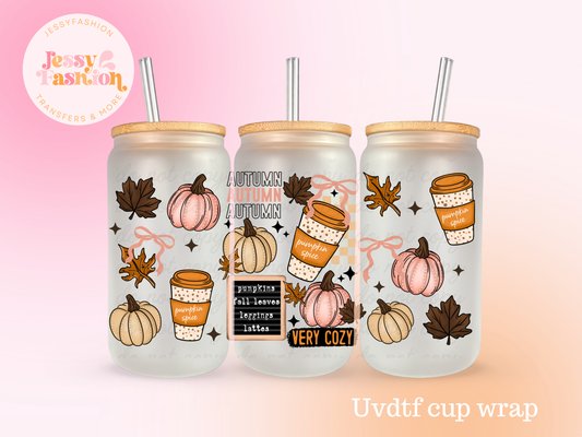 Autumn Very Cozy UV DTF CUP WRAP