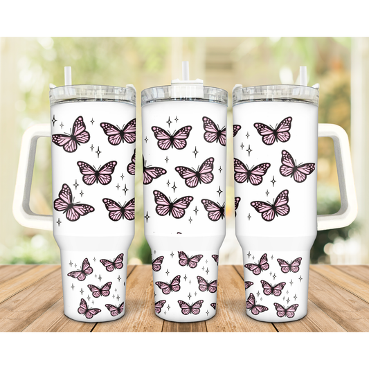 Butterflies 40oz Tumbler Uvdtf transfer