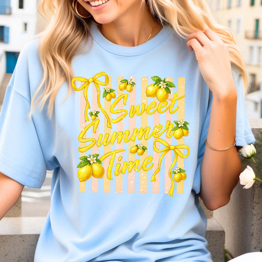 Sweet summer time lemon Dtf shirt transfer