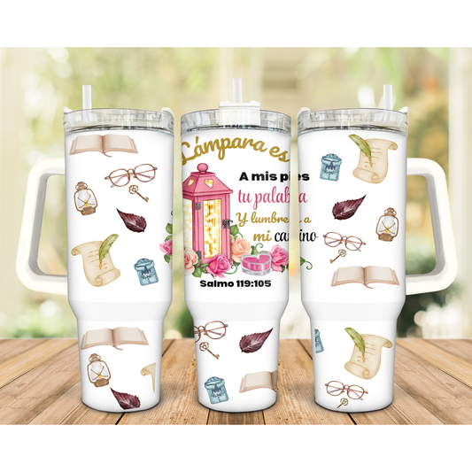 Lámpara es a mis pies...40oz Tumbler Uvdtf transfer