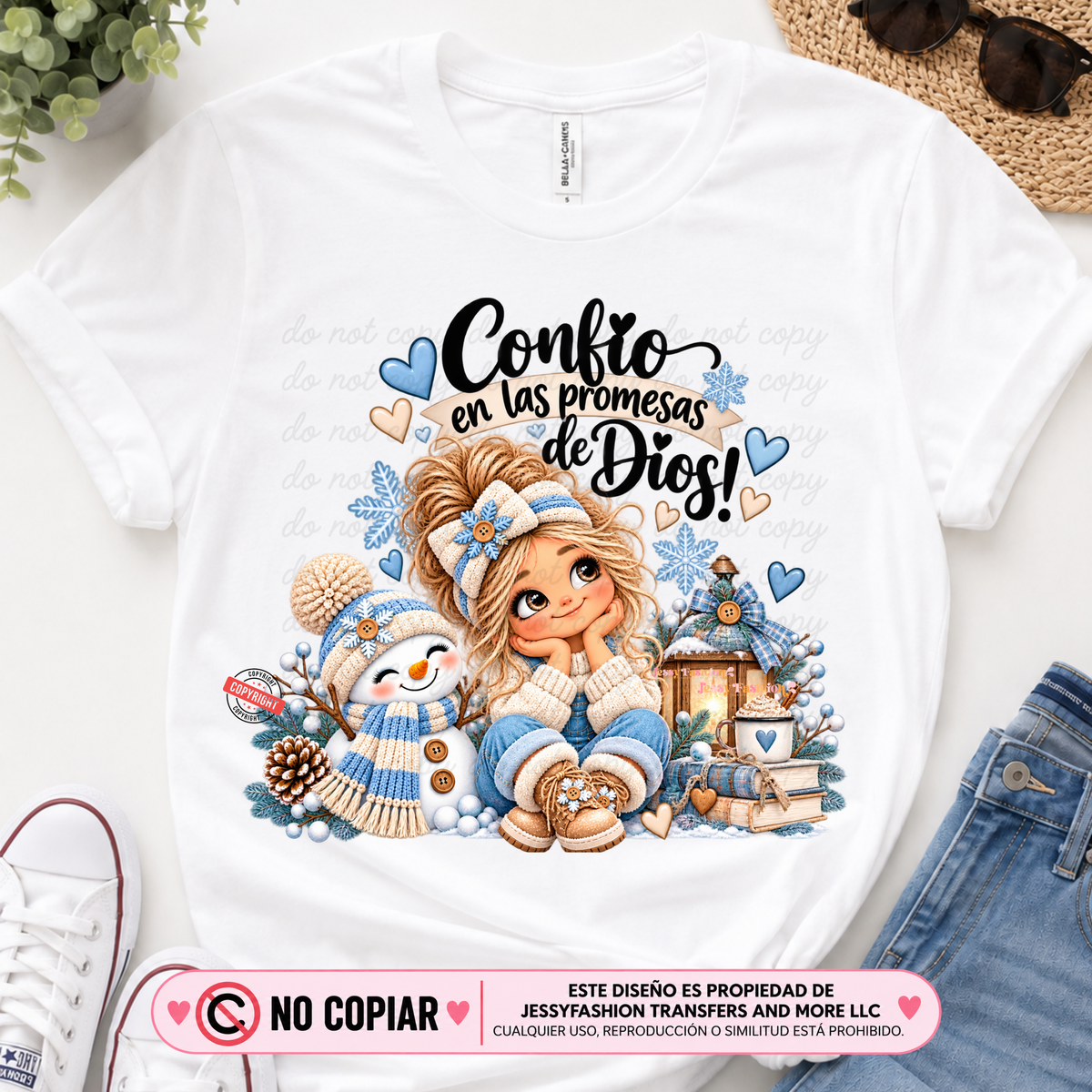 Confío en las promesas Dios Dtf Shirt Transfer
