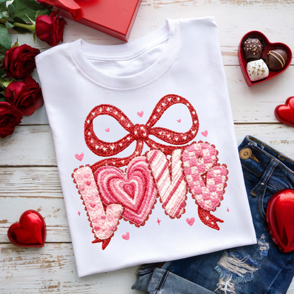 Love Faux Yarn Dtf Shirt Transfer