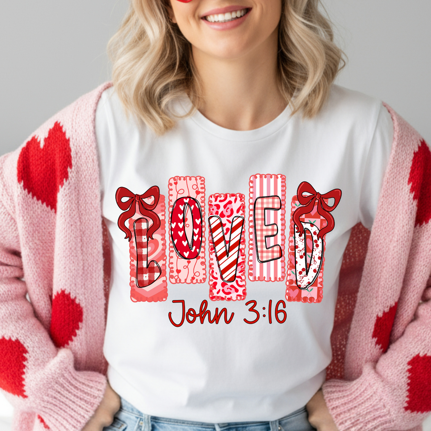 Loved John 3:16 adult or kid Dtf Shirt Transfer