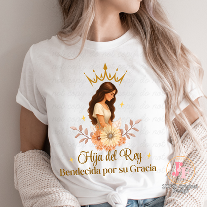 Hija del Rey bendecida por su gracia DTF Shirt Transfer