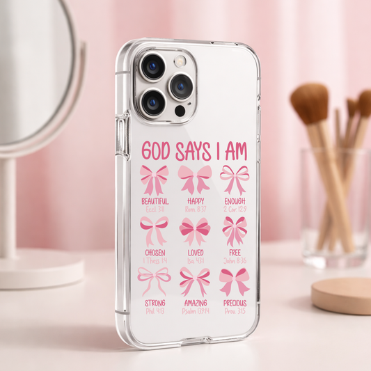 God says I am Cellphone Uv Dtf Decal
