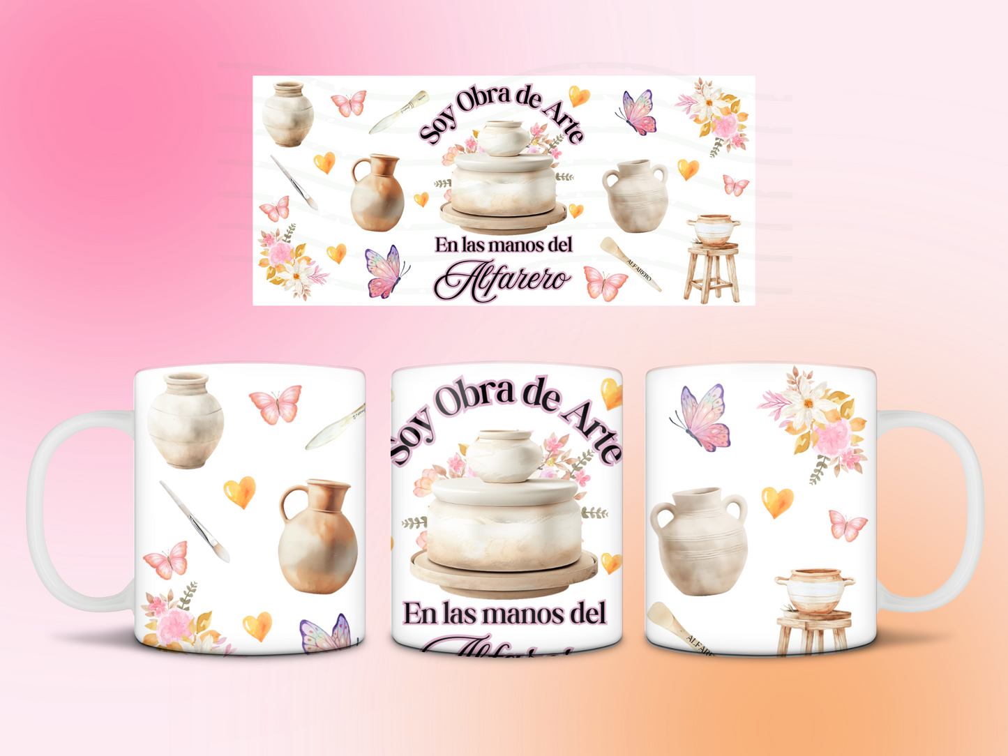 Soy obra de arte en la manos del alfarero mug 11oz Sublimation transfer