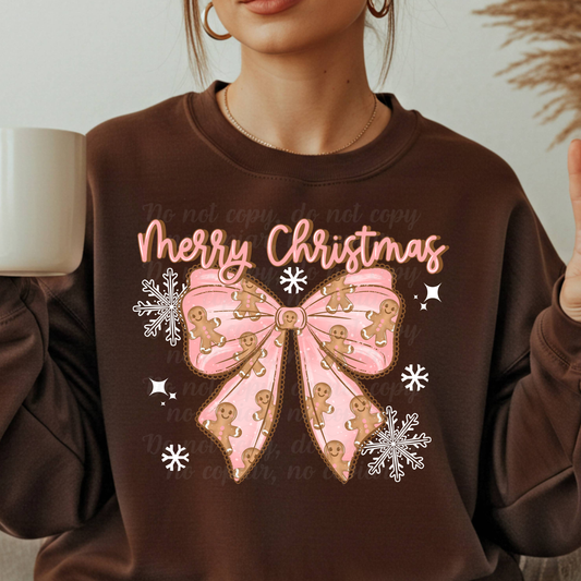 Merry Christmas Bow DTF Shirt Transfer
