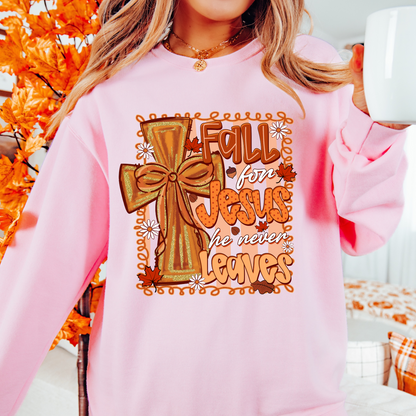 Fall for Jesus cross DTF Shirt Transfer