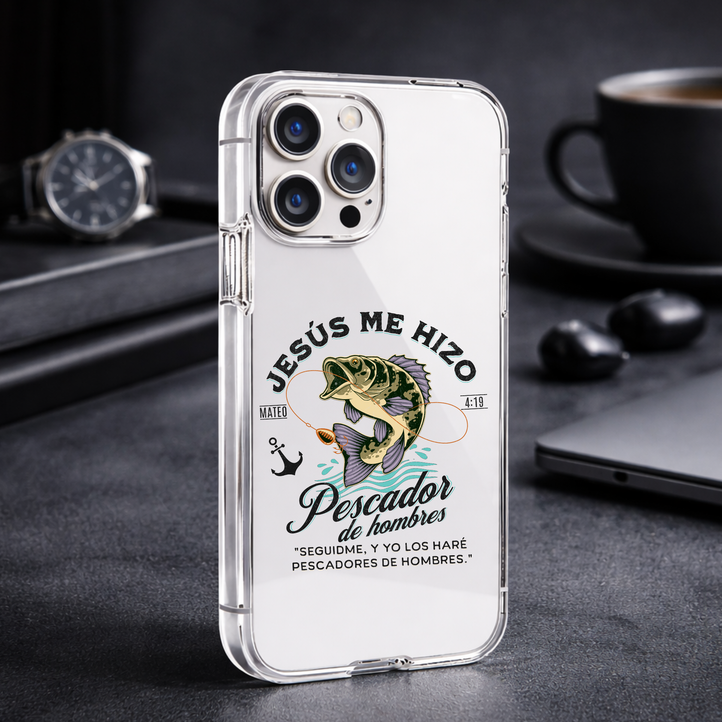 Jesús me hizo pescador de hombres Cellphone Uv Dtf Decal