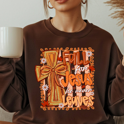 Fall for Jesus cross DTF Shirt Transfer
