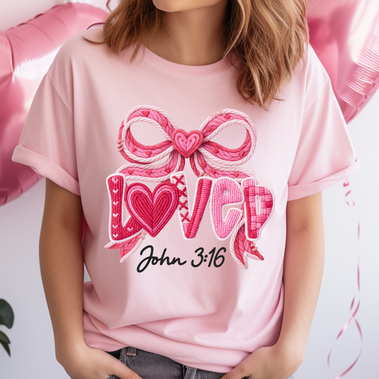 Loved Crochet John 3:16 adult or kid Dtf Shirt Transfer