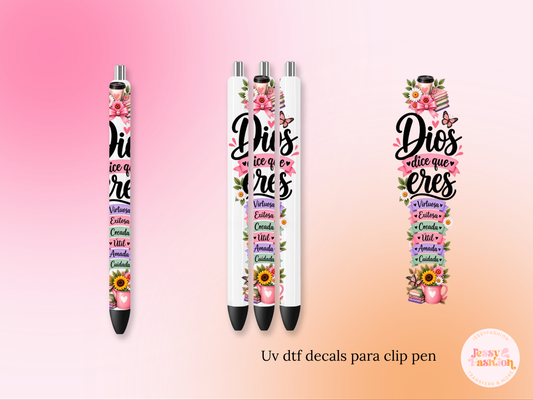 Dios dice que eres...(edición Otoño) UV DTF PEN WRAP