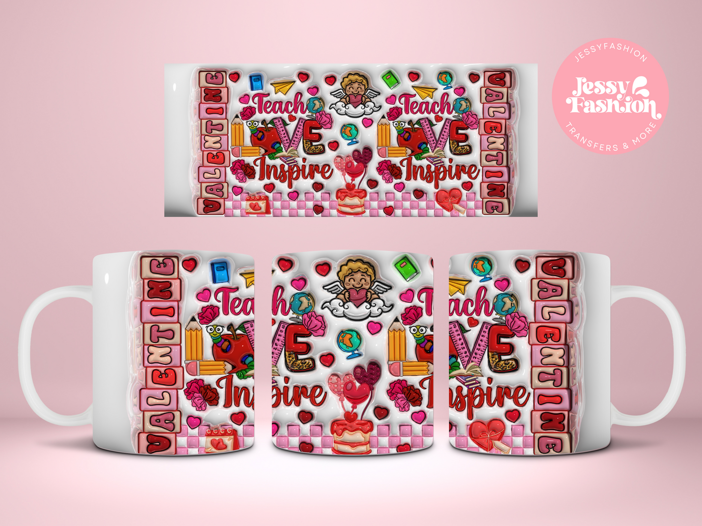 Teacher Valentines mug Sublimation transfer
