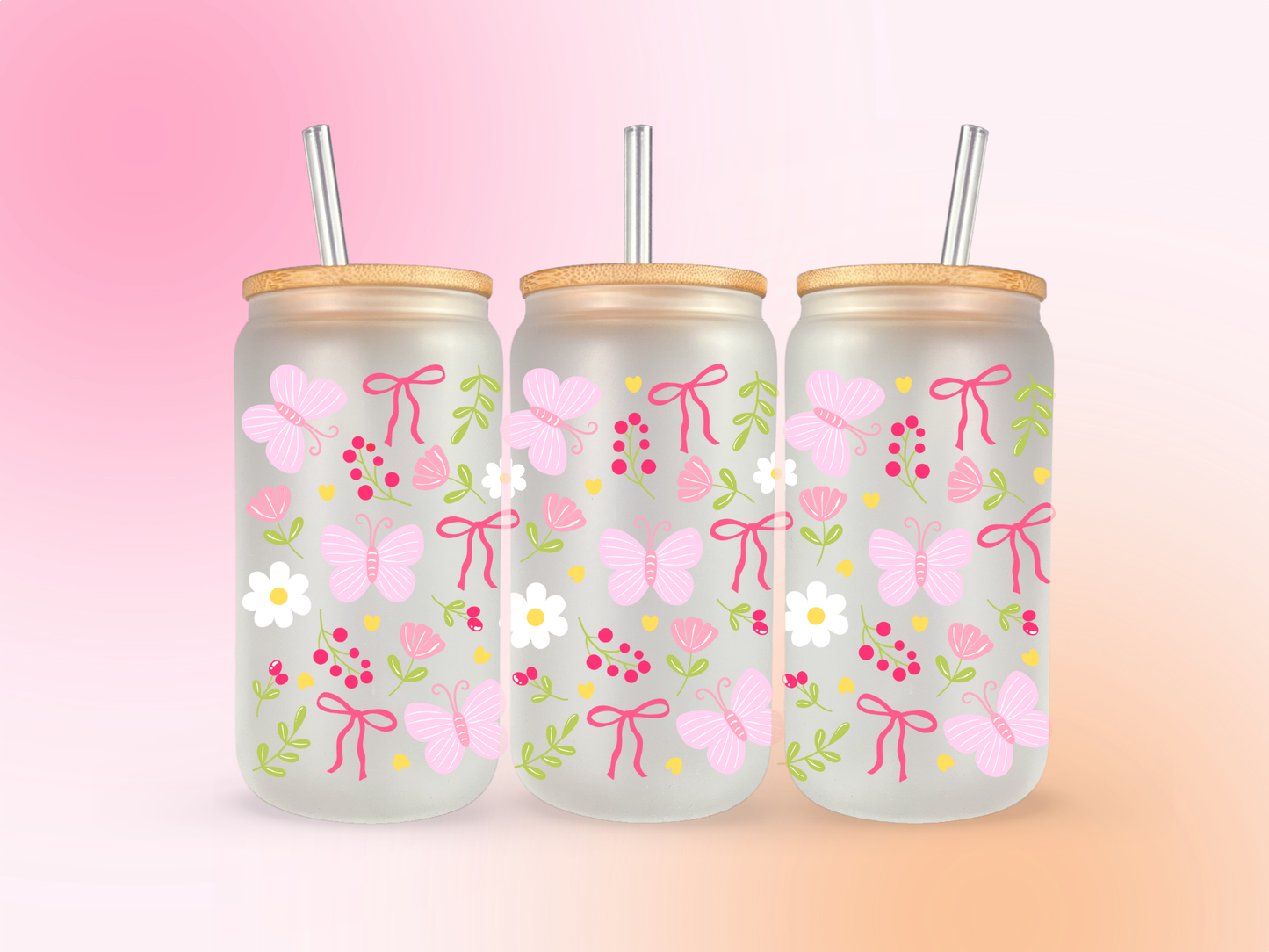 Mariposas y lazos UV DTF CUP WRAP