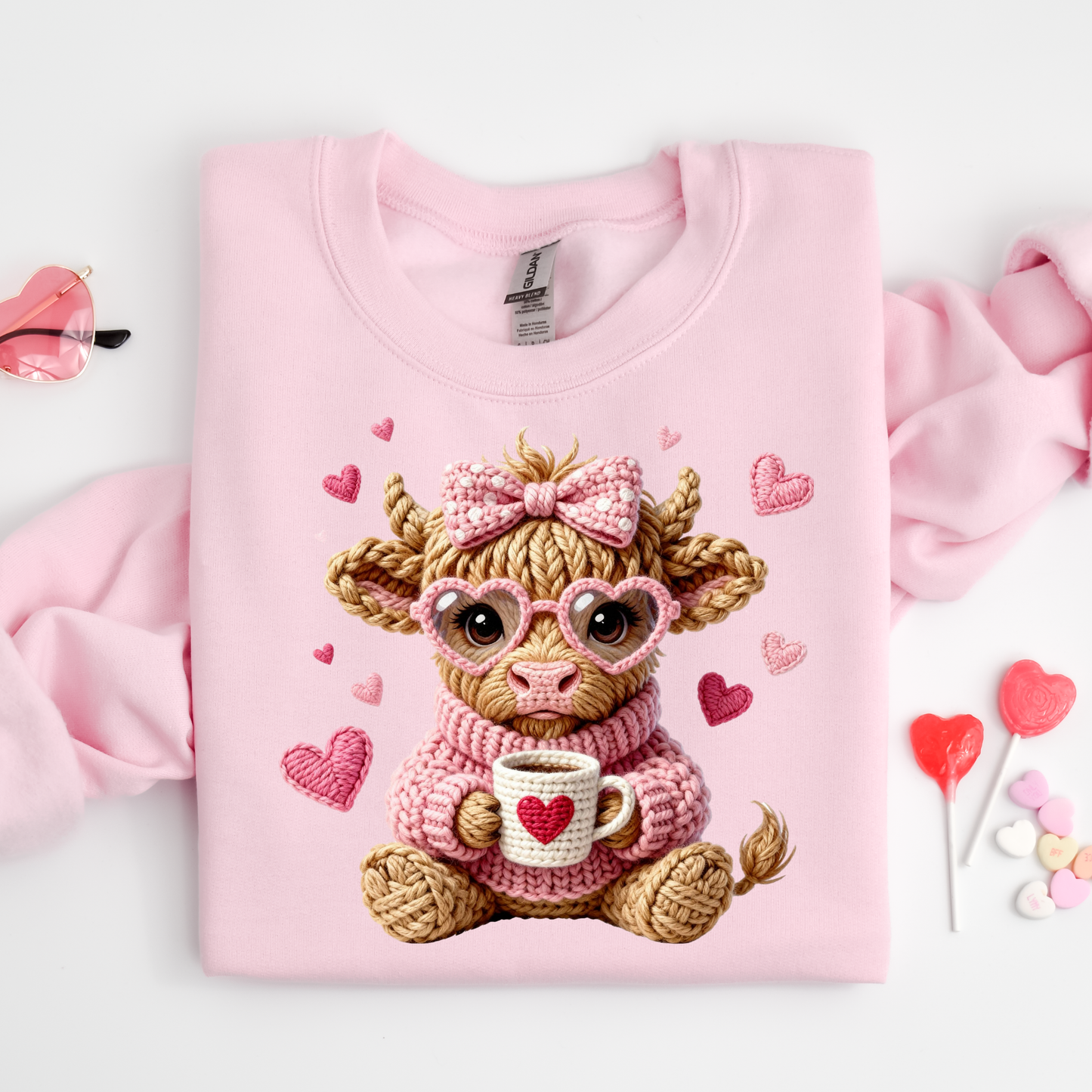 Crochet Highland Valentines Dtf Shirt Transfer