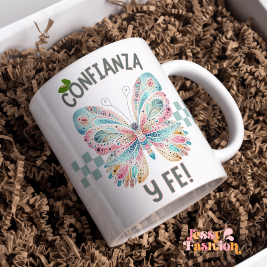 Confianza y Fe mug 11oz Sublimation transfer