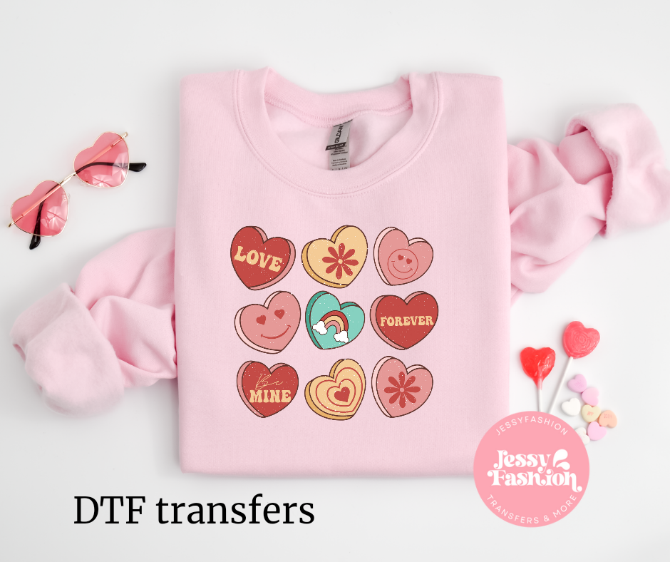 Sweet hearts DTF transfer