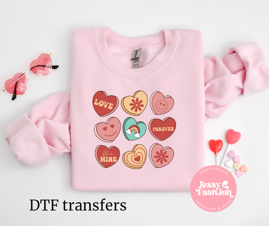 Sweet hearts DTF transfer