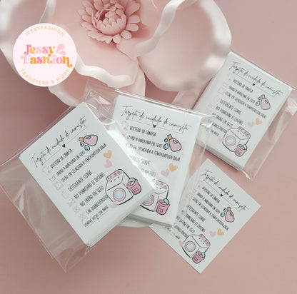 Tarjeta de cuidado de Tshirts(Español)24pc