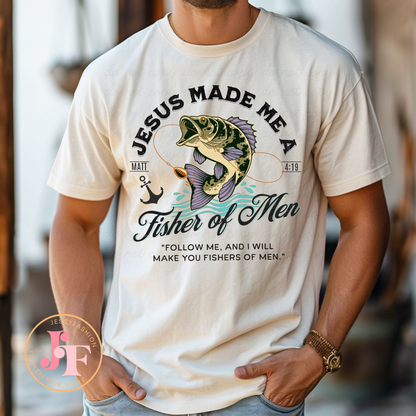 Jesú me hizo pescador de hombres Español or English DTF Shirt Transfer