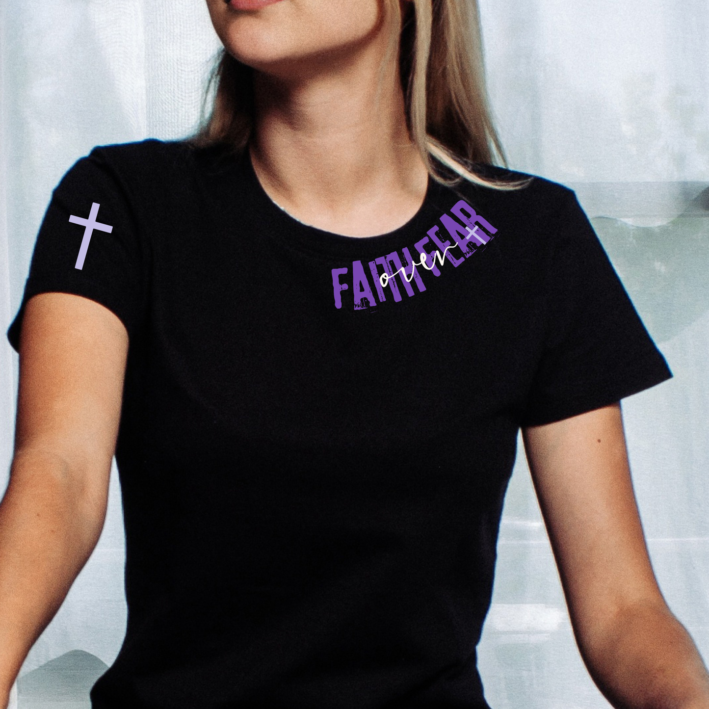 Faith Quotes neck and sleeve set Dtf Shirt Transfer