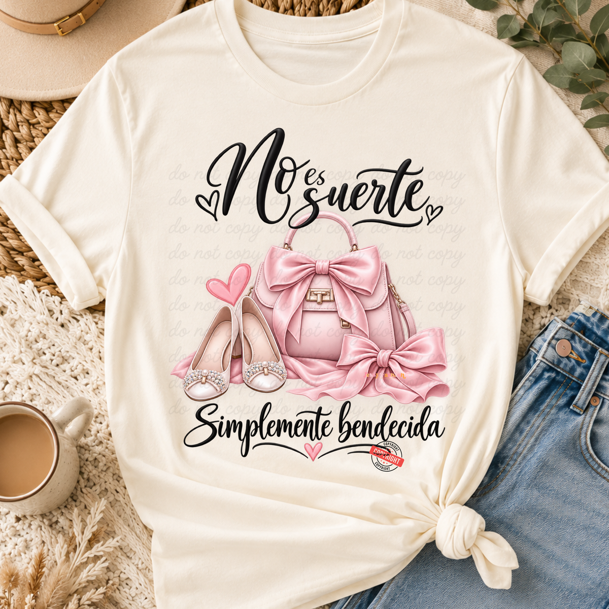 No es suerte, simplemente bendecida Dtf shirt transfer