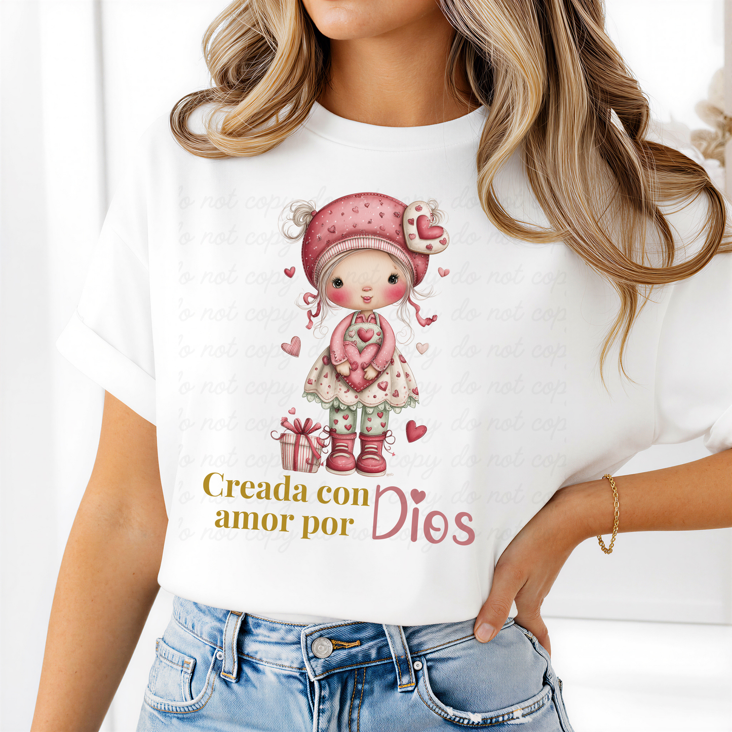 Creada con amor por Dios Dtf Shirt Transfer