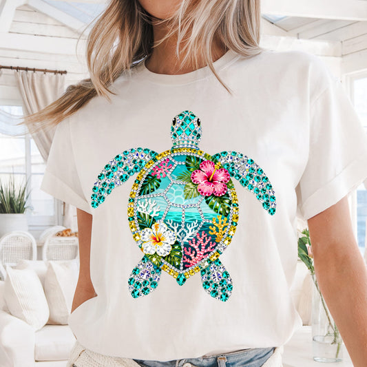 Turtle summer beach Dtf shirt transfer