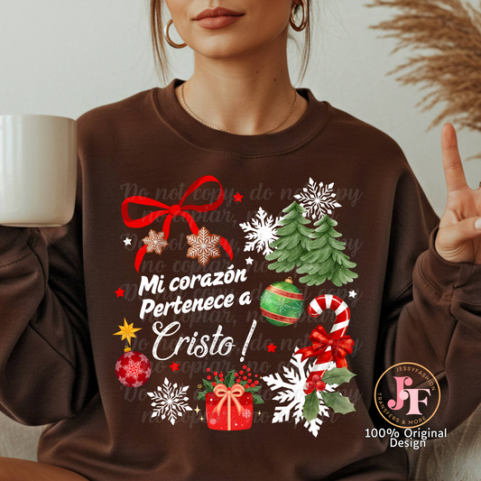 Mi corazón pertenece a Cristo Dtf Shirt Transfer