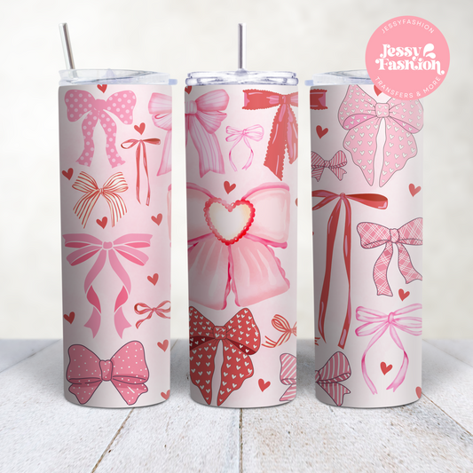 Pink Bows valentines Sublimation Transfer
