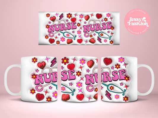 Nurse Valentines mug Sublimation transfer