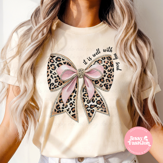 Gorgeous Bow It is well with my soul DTF Shirt Transfer