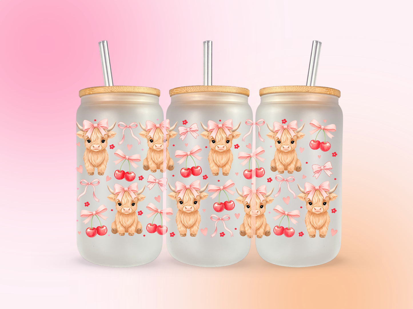 Baby Highland Cow UV DTF CUP WRAP