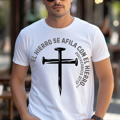 El hierro se afila con el hierro Prov. 27:17 Dtf Shirt Transfer