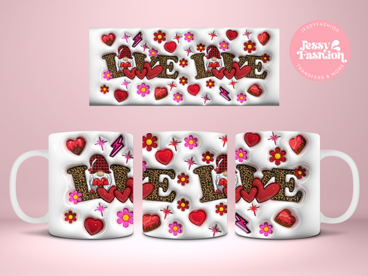 Love Gnomes mug Sublimation transfer