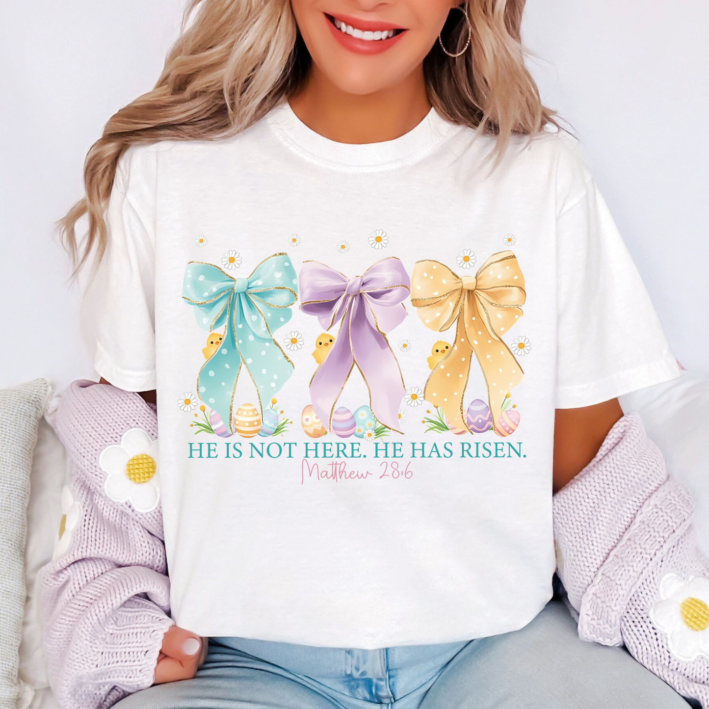 Easter bows He is risen Shirt Transfer