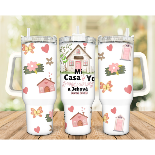 Mi casa y yo 40oz Tumbler Uvdtf transfer