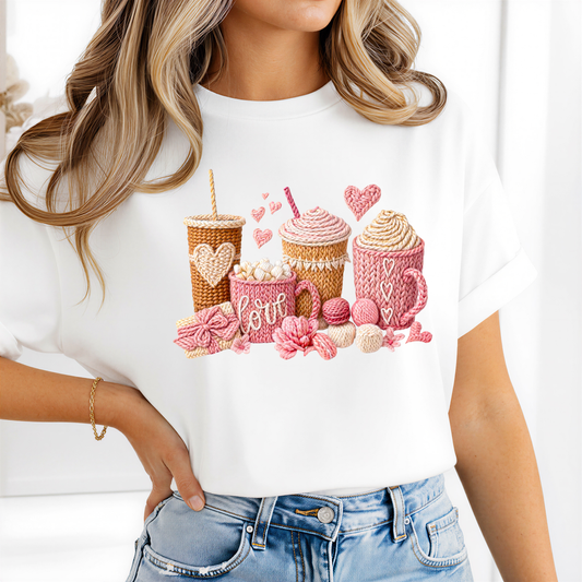 Love coffee cups Dtf Shirt Transfer