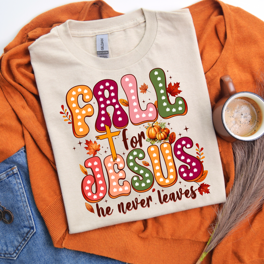 Fall for Jesus Dtf shirt transfer