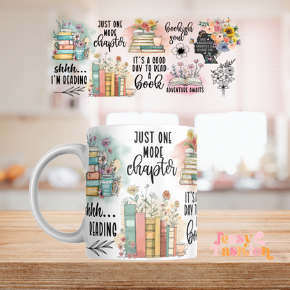 Book Lover mug 11oz Sublimation transfer