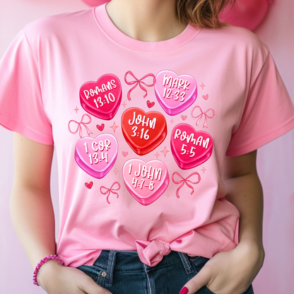 Sweethearts bible verse adult or kid Dtf Shirt Transfer