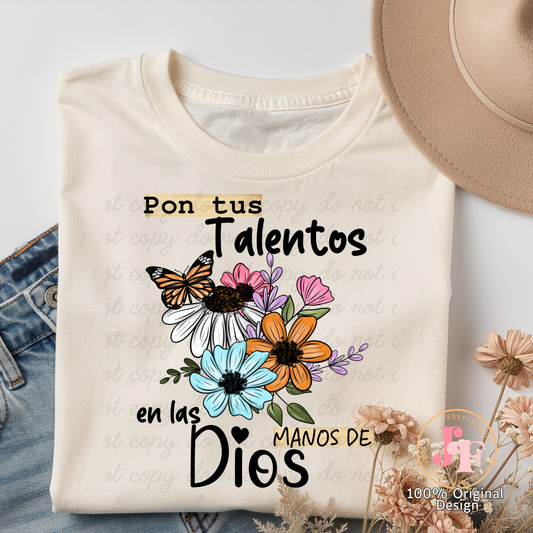 Pon tus talentos... español/inglés Dtf Shirt Transfer