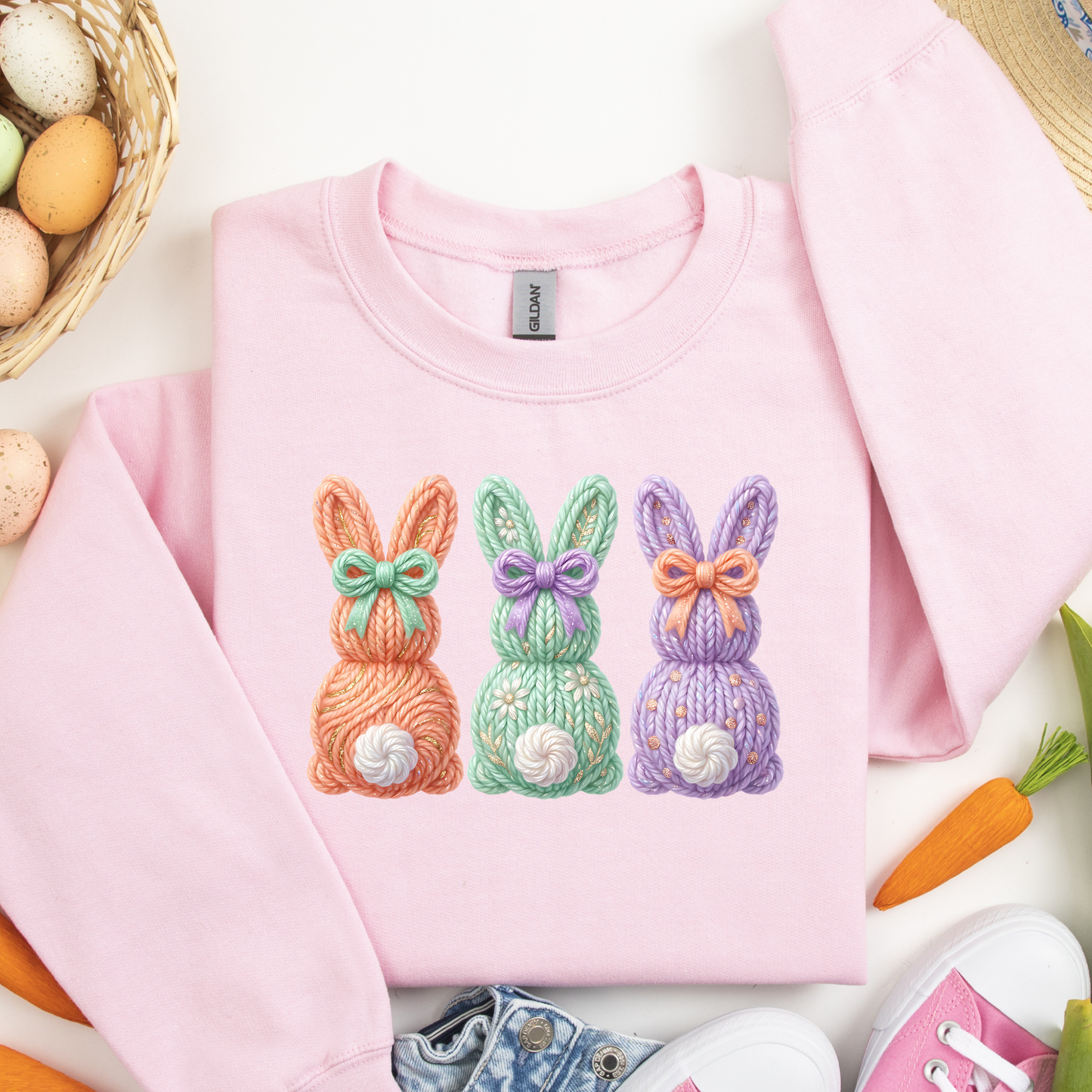 Bunnies Crochet Dtf Shirt Transfer