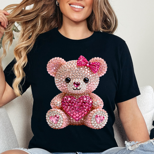 Rhinestone Teddy Bear Dtf Shirt Transfer