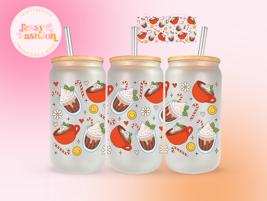Peppermint Mocha Cups UV DTF WRAP