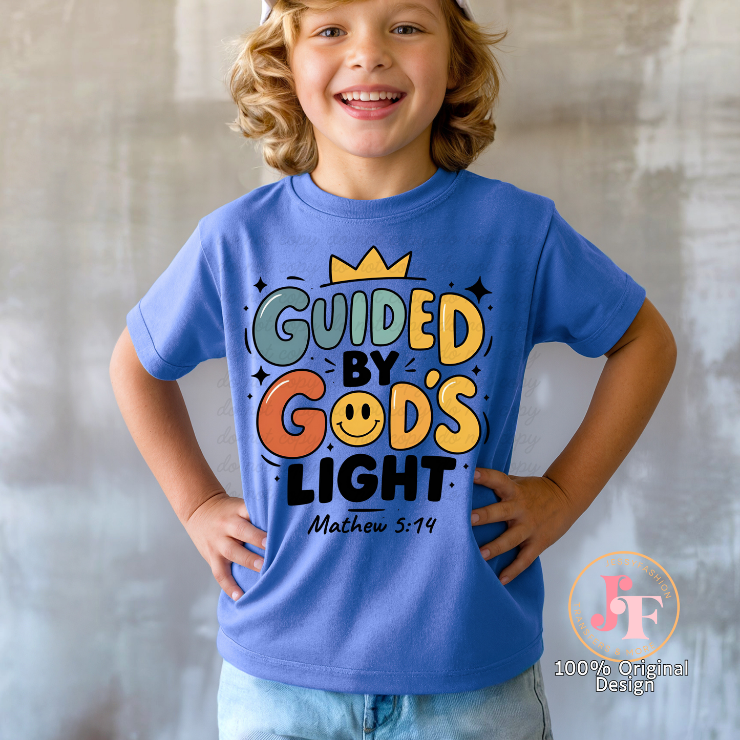 Guided by God's light boy or girl Dtf Shirt Transfer